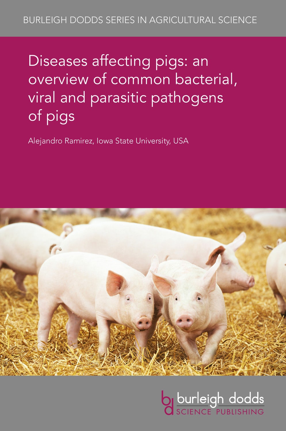 Book cover image for Diseases affecting pigs: an overview of common bacterial, viral and parasitic pathogens of pigs ISBN: 9781838795139